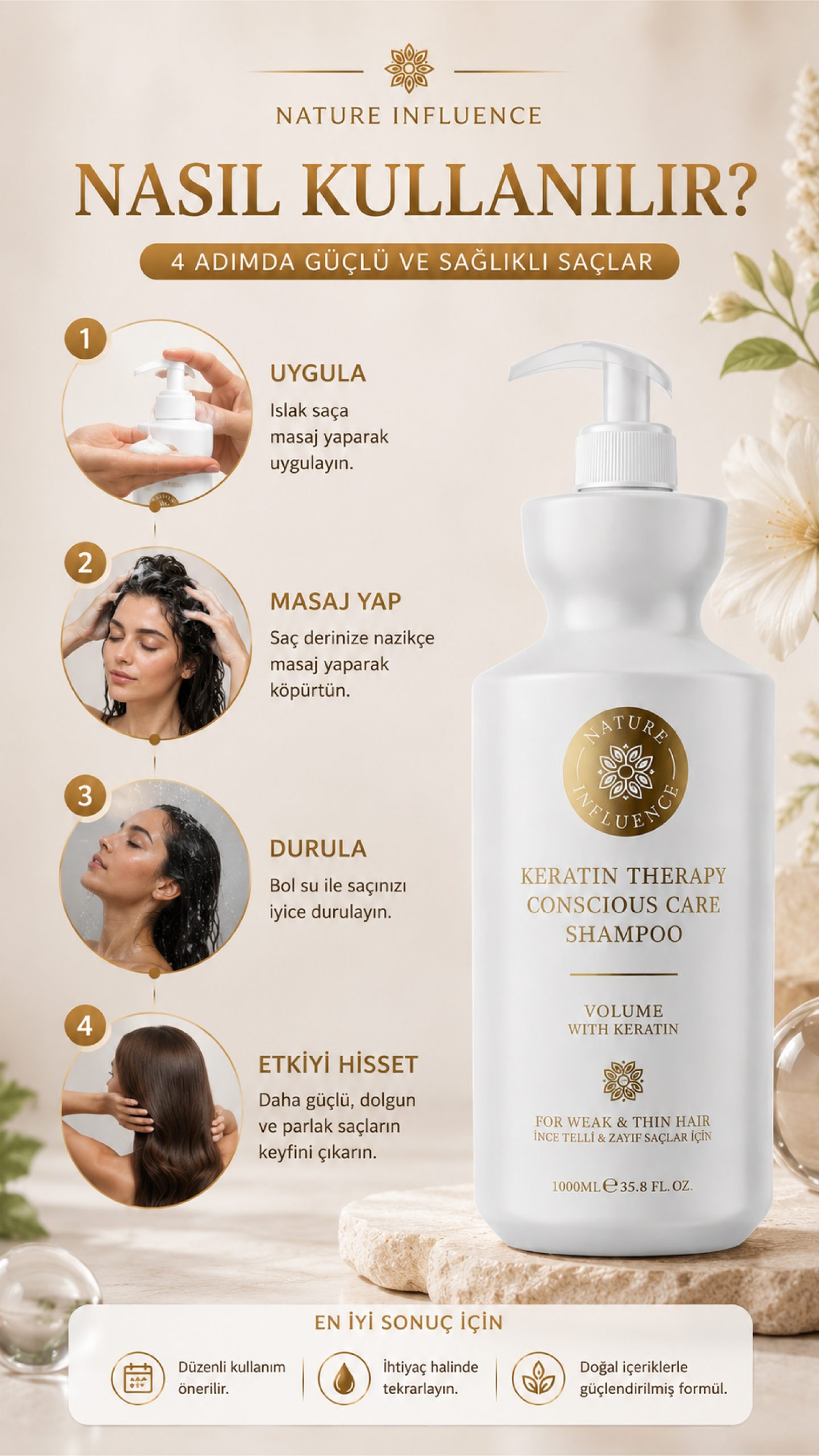 KERATIN THERAPY CONSCIOUS CARE SHAMPOO VOLUME WITH KERATIN FOR WEAK & THIN HAIR 1000ML-04